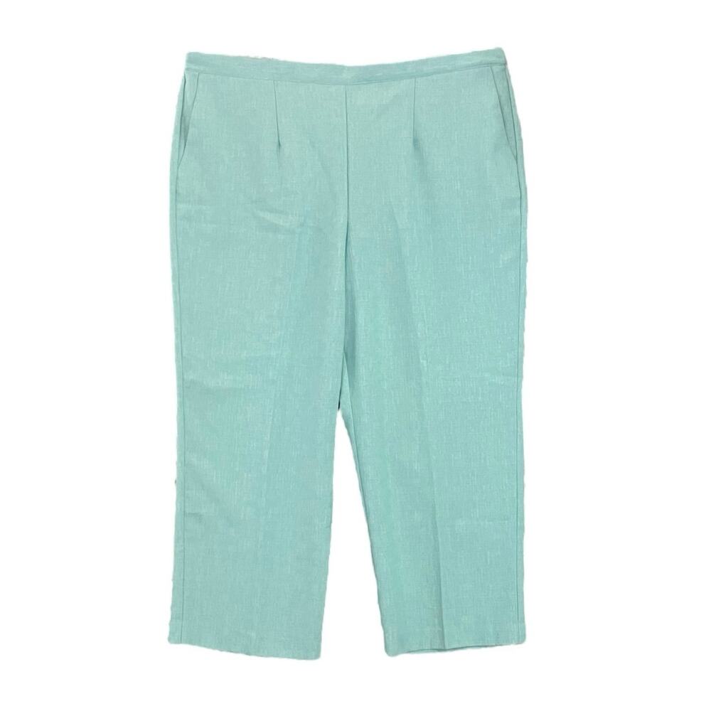 Alfred Dunner Women's Seafoam Green Classic Pants 100% Polyester | Size 24W NWT